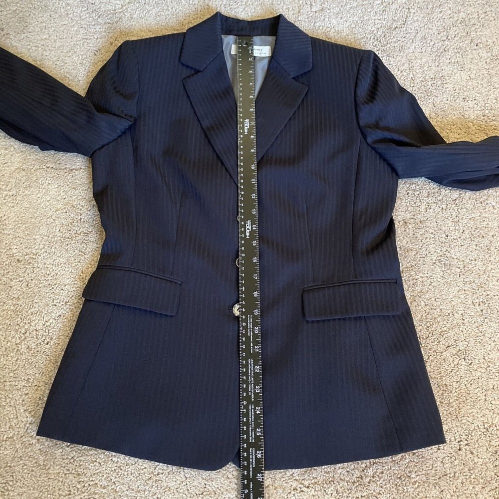 NWT-TAHARI ARTHUR S LEVINE WOMENS PINSTRIPE SUIT (2 PC) SZ.8 NAVY BLAZER & PANTS - Picture 7 of 12